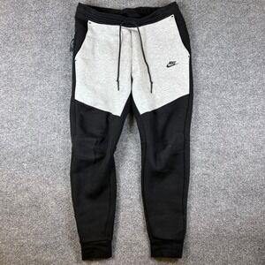 Nike Tech Fleece Joggers Mens L Gray Black Athletic Pants HV0959